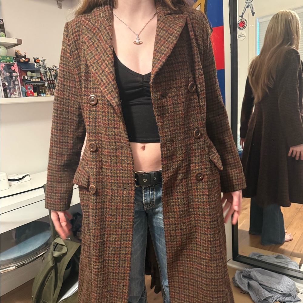 Lena Hoschek Lawrence Double-Breasted Harris Tweed Coat - Size L - Picture 13 of 15